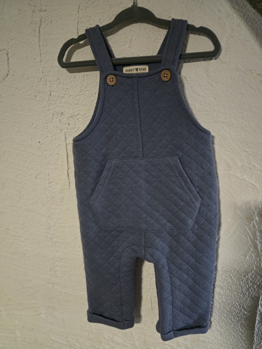 🛍3/$33 Quilted Blue Organic Baby Overalls